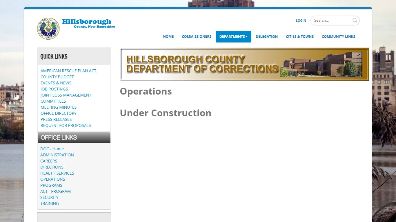 Department of Corrections > Operations - Hillsborough County, NH